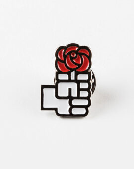 Pin Puño y Rosa Niquel