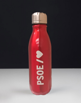 Botella de Aluminio Roja PSOE CORAZÓN