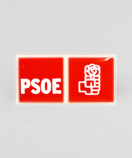 Pin rectangular PSOE y PUÑO Y ROSA