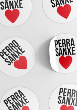 Pack 2 pegatina Perra Sanxe + 2 pegatina Perro Sanxe