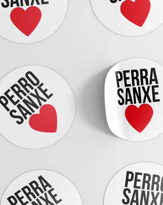 Pack 2 pegatina Perra Sanxe + 2 pegatina Perro Sanxe