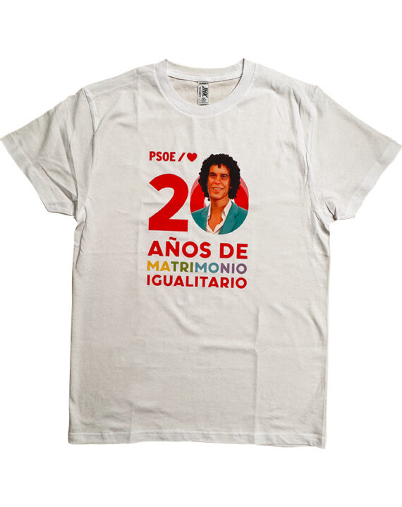 Camiseta Orgullo PSOE Pedro Zerolo 20 años de matrimonio igualitario