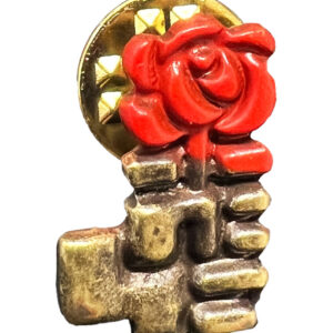 Pin rosa y puño oro viejo