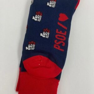 Calcetines largos puño con rosa azul y rojo