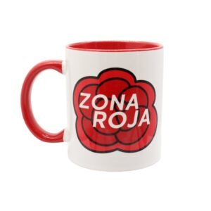 Taza exterior blanco e interior rogo LOGO ZONA ROJA