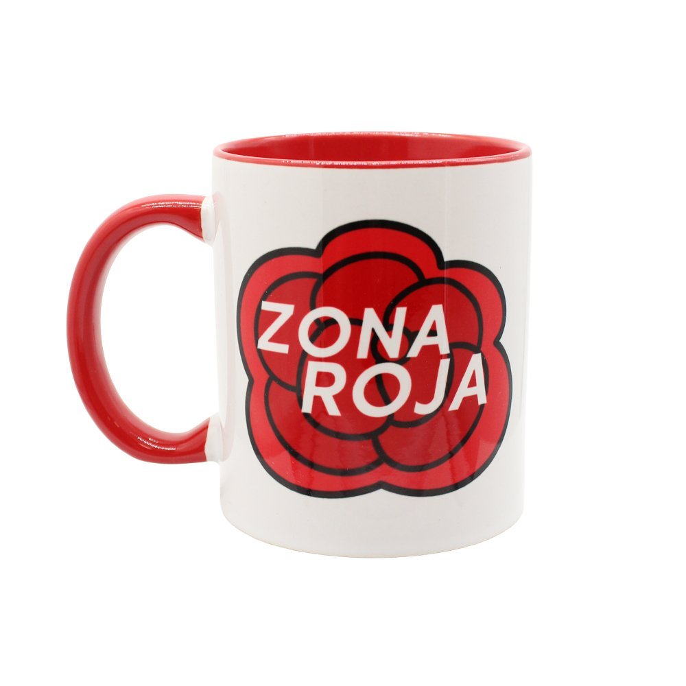 Taza exterior blanco e interior rogo LOGO ZONA ROJA