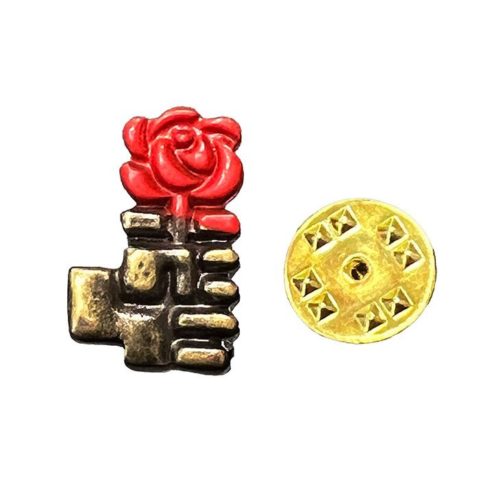 Pin Puño y Rosa Niquel