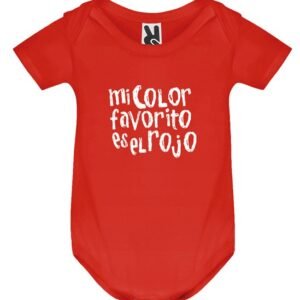 Ranita bebé rojo letras blancas “Mi color favorito el rojo”