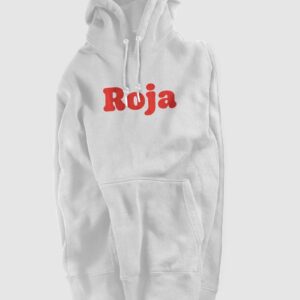"Gorri" testu gorriarekin sudadera zuria