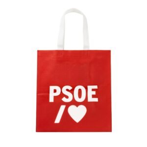POLTSA GORRIA PSOE LOGO ETA BIHOTZAREKIN
